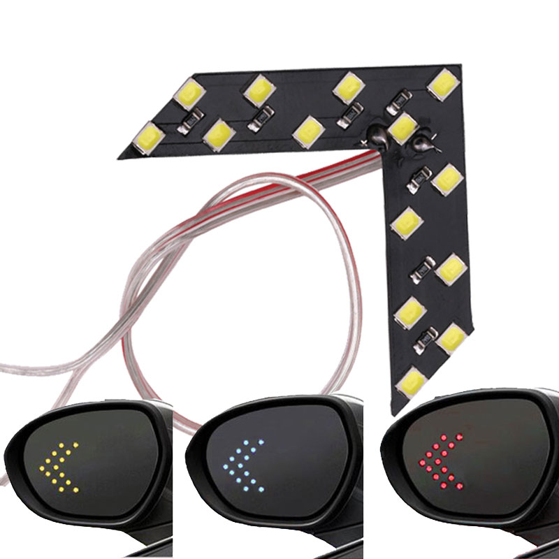 1x luz LED de intermitente de estilo de coche espejo retrovisor paneles de flecha luz indicadora bombilla de señal de espejo retrovisor 12V 14 SMD amarillo