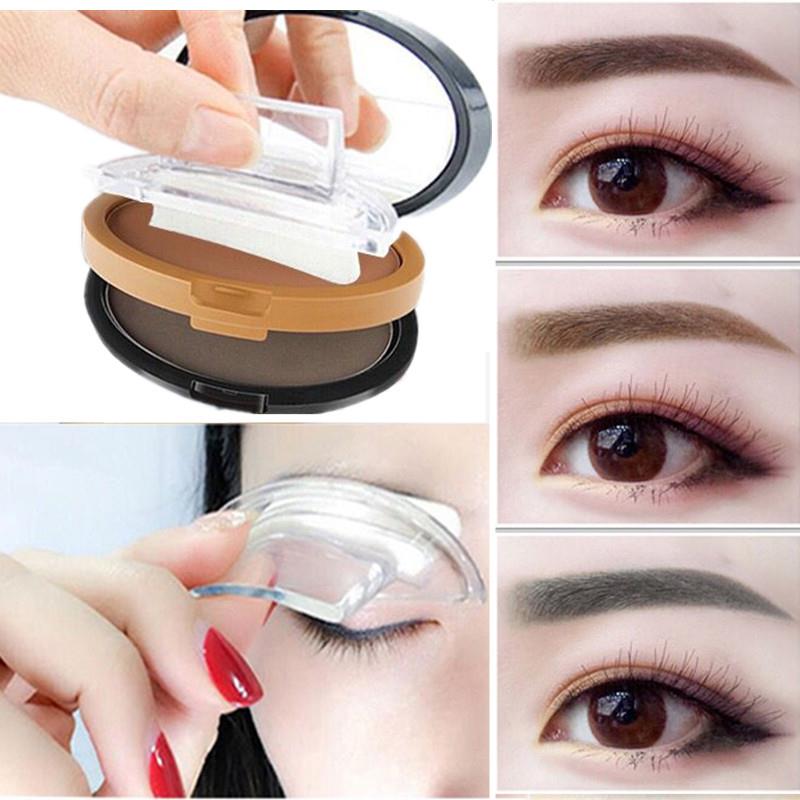 Set di ombretti per sopracciglia Sigillo per polvere per sopracciglia Timbro per sopracciglia impermeabile Forma naturale Timbro per sopracciglia in polvere Set di kit per trucco rapido