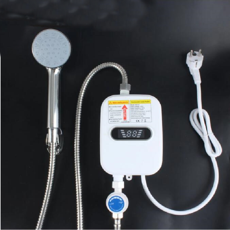 Grifo calentador de agua eléctrico de temperatura constante, grifo de calefacción instantánea, calentador de agua, pantalla LED, instalación vertical para ducha