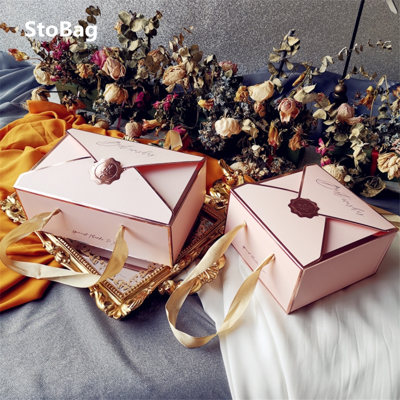 StoBag 10 unids/lote embalaje de regalo de boda favores sobre estilo caja cumpleaños fiesta de año nuevo decoración de dulces de Chocolate DIY