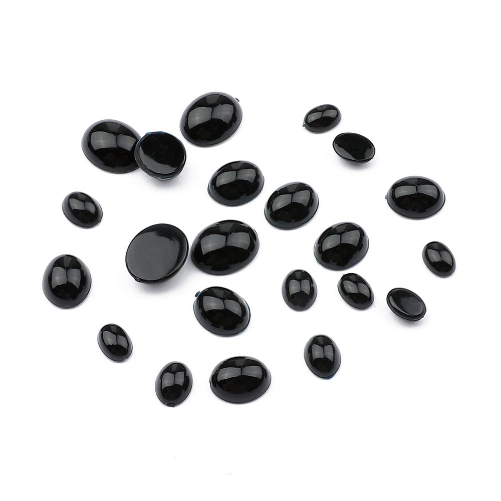 Olhos de segurança de plástico preto acrílico oval meia redonda contas crianças urso boneca brinquedos nariz animal diy artesanato acessórios de costura