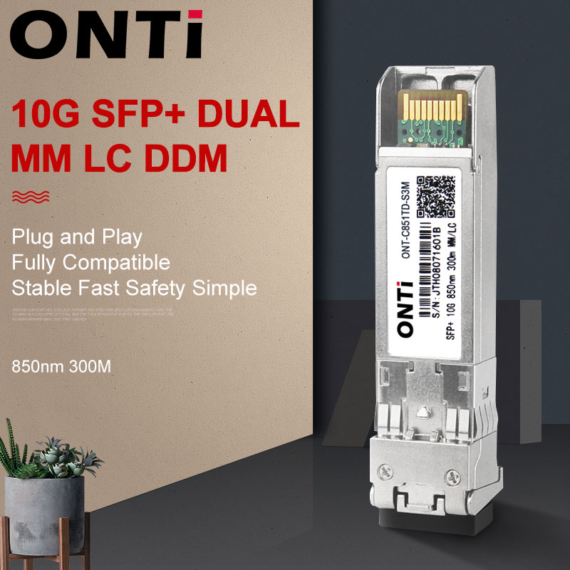 10Gb SFP + โมดูล Multimode 300M MM Duplex SFP + Transceiver LC Optical Connector SFP-10G-SR ใช้งานร่วมกับ Cisco mikrotik Switch