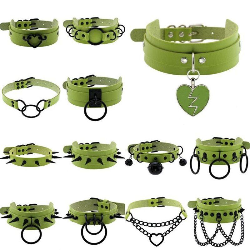 Collier ras du cou vert gothique d'halloween pour femmes, collier Emo Punk noir, pendentif géométrique Y2K, bijoux cadeaux