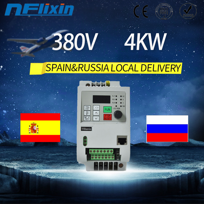 VFD 380 4KW AC 380V 1.5kW/2.2KW/4KW/5.5KW/7.5KW Azionamento a frequenza variabile Regolatore di velocità trifase Motore inverter VFD Inverter