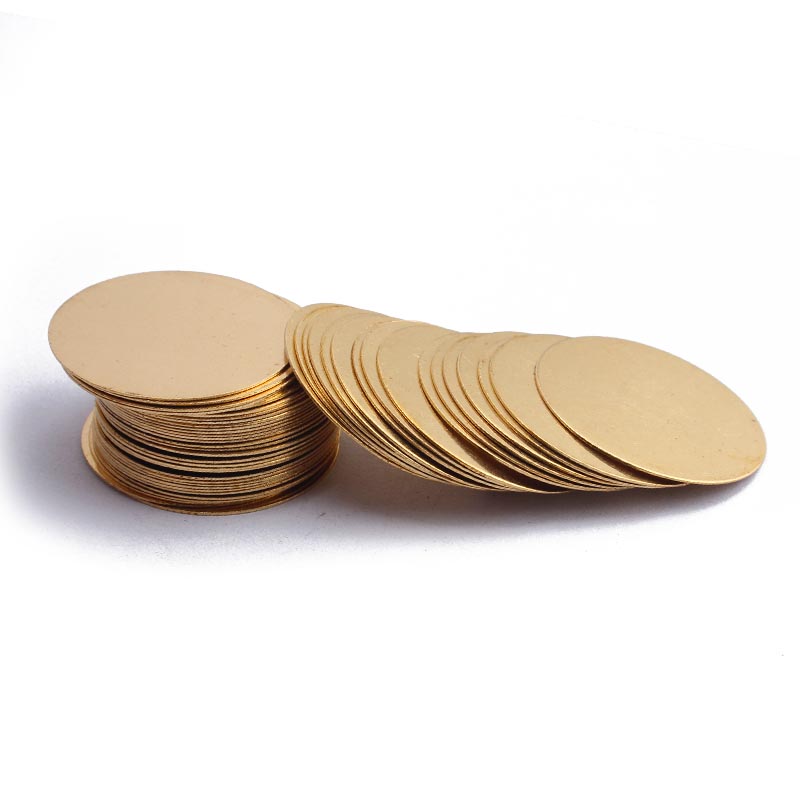 10 Uds. De etiquetas redondas de latón para estampado en blanco, abalorios, discos circulares, abalorios sin agujeros para accesorios de joyería DIY, suministros