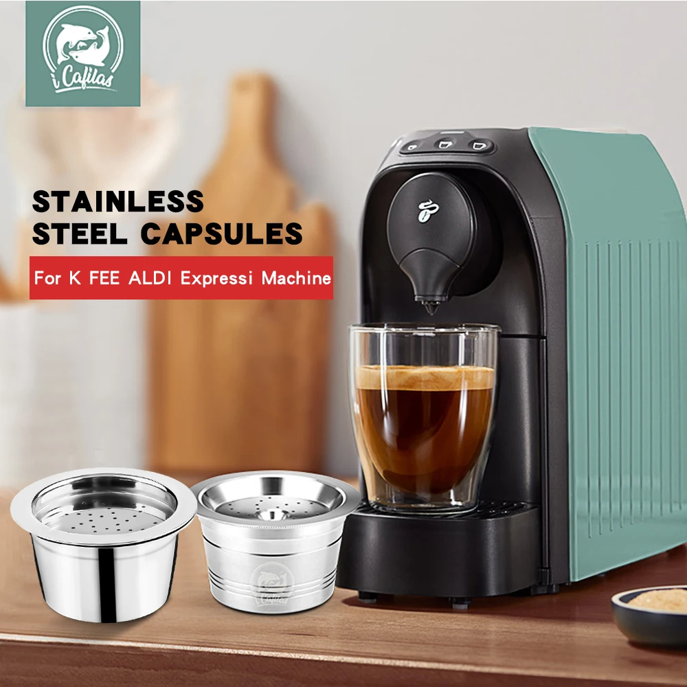 Ricaricabile ECO-Friendly STAINLESS STEE K Fee & Tchibo Cafissimo ALDI Expressi Capsule di caffè riutilizzabili adatte alla macchina Tchibo
