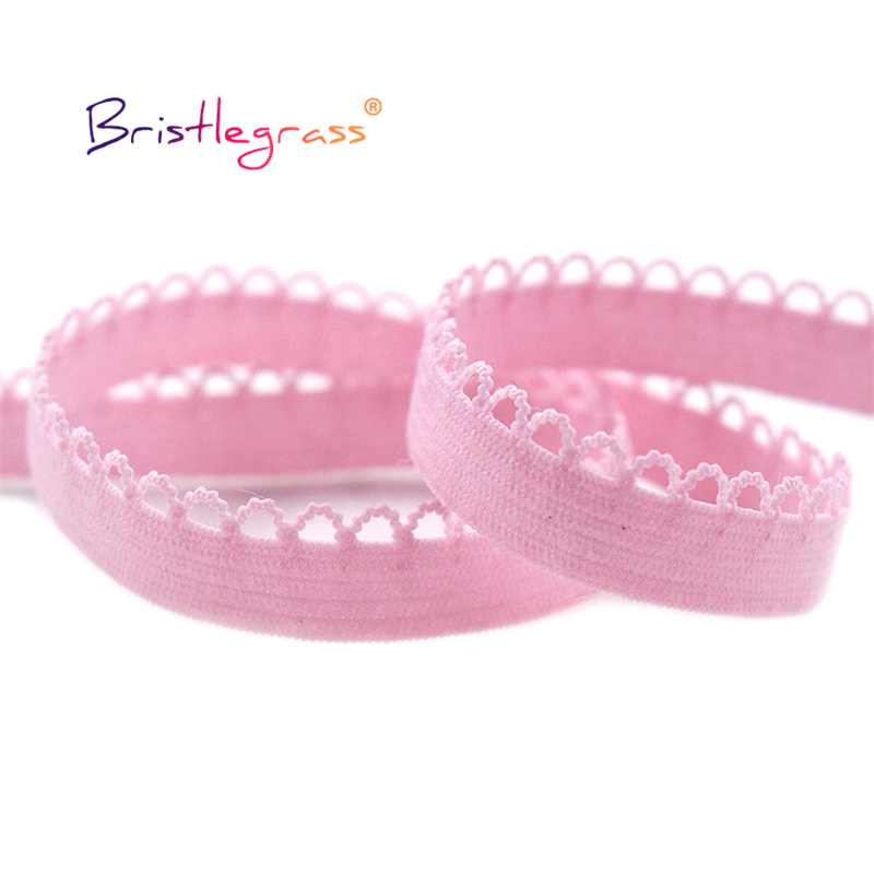 BRISTLEGRASS 2 5 10 yardas 3/8 "10mm Picot Loop elásticos decorativos con volantes encaje bandas de LICRA lencería ropa interior artesanía de costura