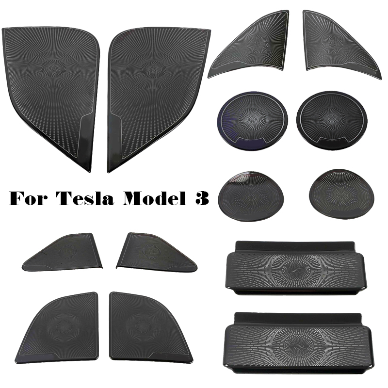 Dla Tesla Model 3 2019 2020 Akcesoria Kolumna przednia Dach Klakson Kaptur Model3 Osłona głośnika Ozdobne cekiny Dla modelu Trzy samochody