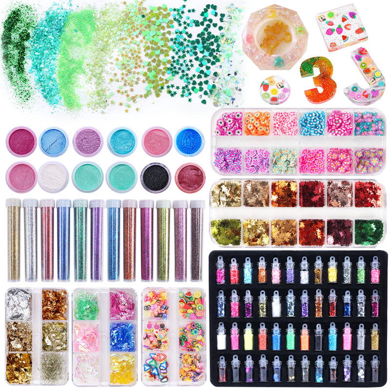 Pailletten Harz Zubehör Polymer Clay Flakes Füllstoff Epoxidharz Glitzer Pulver Nagel Füllmaterial für Schmuckherstellung DIY