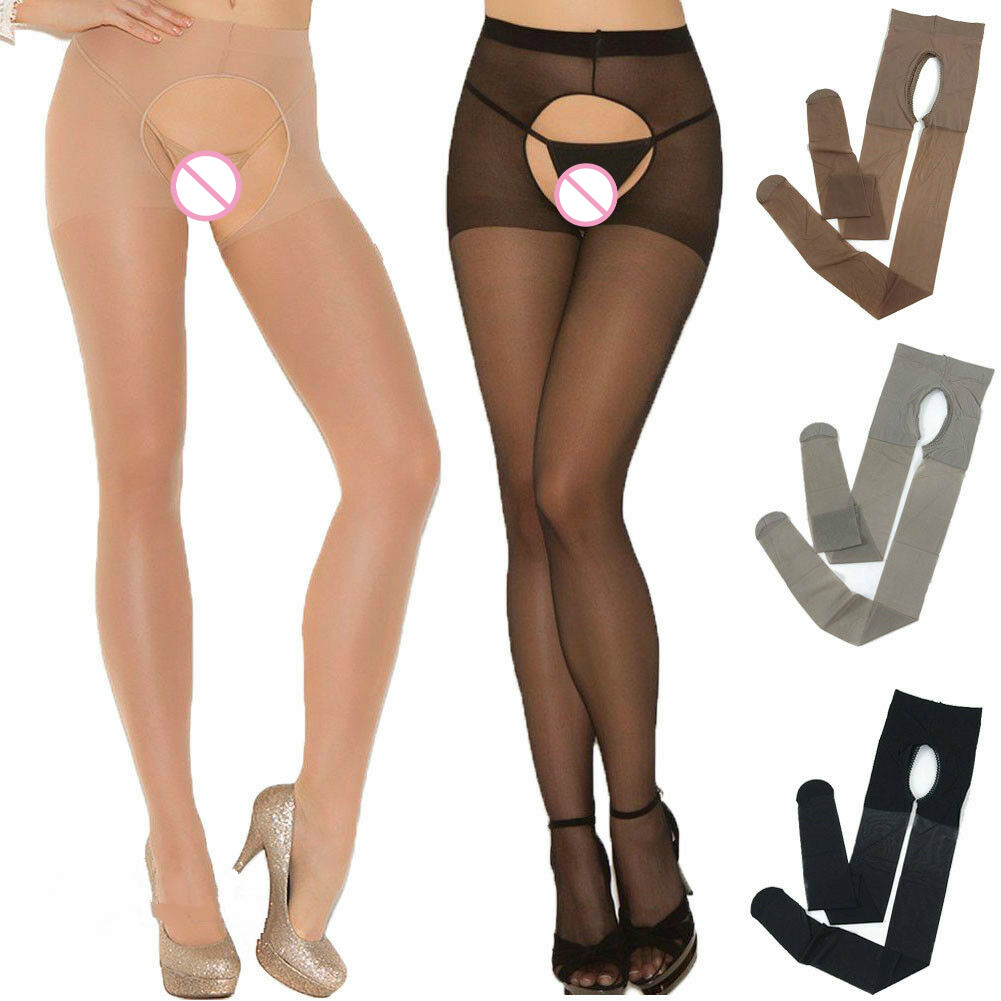 Collant sexy Donna Lingerie Con apertura sul cavallo Collant per donna Collant Conveniente Crotchless Calze di seta velate Medias De Mujer