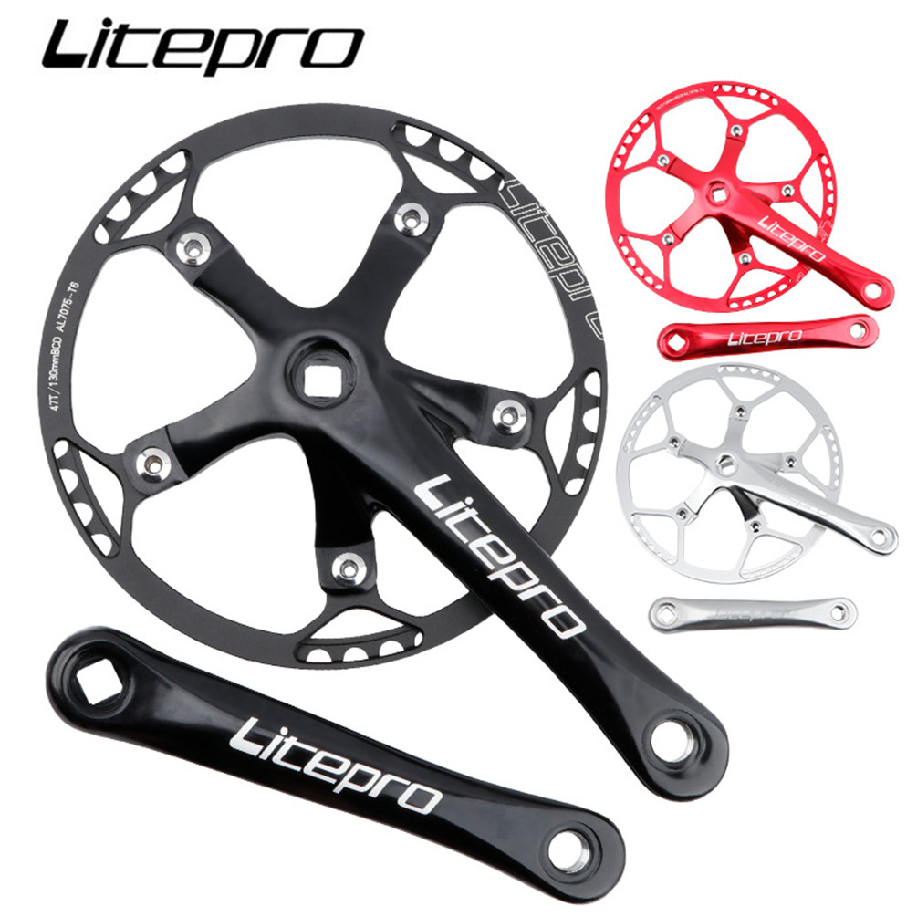 Велосипед Litepro BMX BCD 130 мм, интегрированный передняя Звездочка шатун Single Crank для складного велосипеда 45/47/53/56/58T, аксессуары для цепи