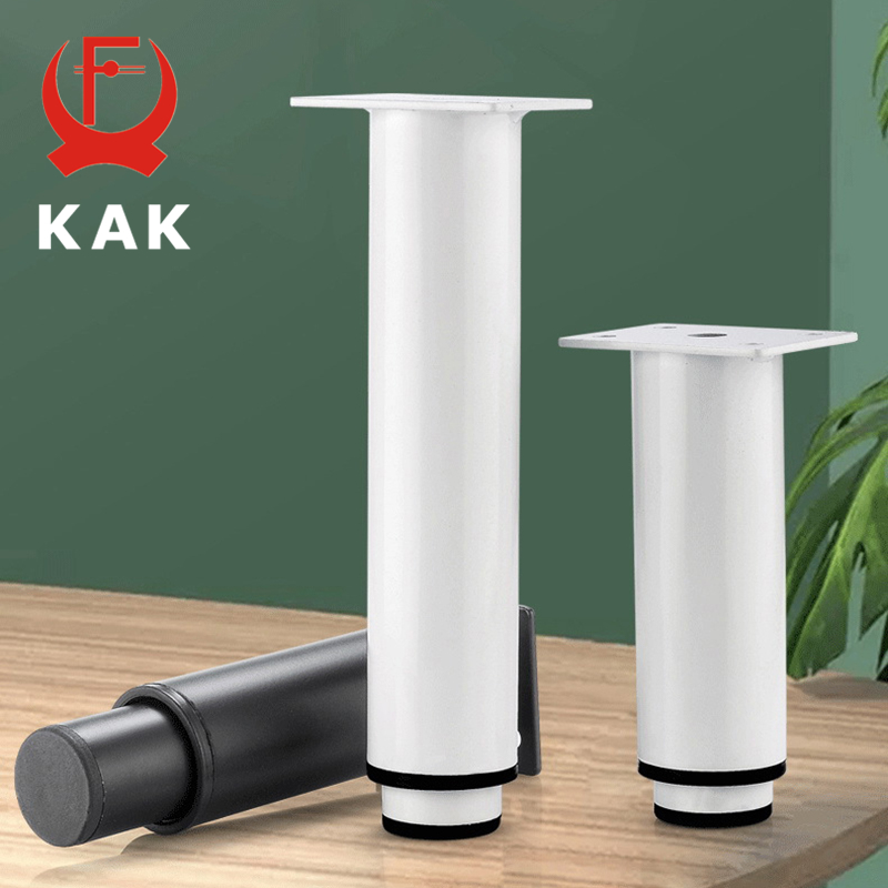 Kak perna de móveis ajustável, aço laminado a frio, preto e branco, pés de mesa, substituição de armário, sofá, pés de metal, ferragens de móveis