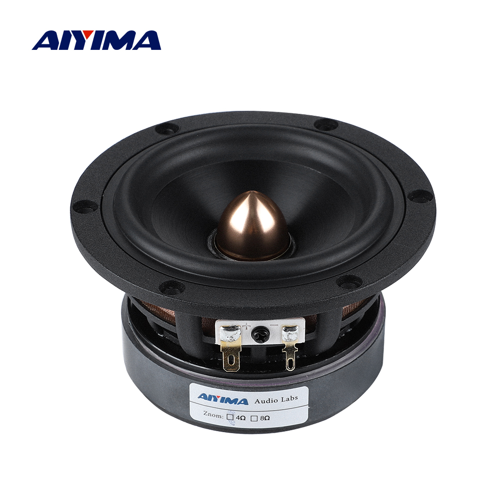 AIYIMA 1Pcs 4 Inch Midrange Speaker Bass 4 8 Ohm 50W Home Theater Woofer Loudspeaker Aluminium Peluru HI FI mid-Woofer Speaker