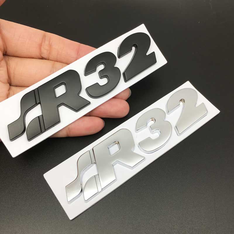 Auto 3D Metallo R32 Logo Adesivo Per GOLF 4 Golf 5mk4 mk5 r32 Carrozzeria Tronco Emblema Distintivo Decalcomania Adesivo Car Styling