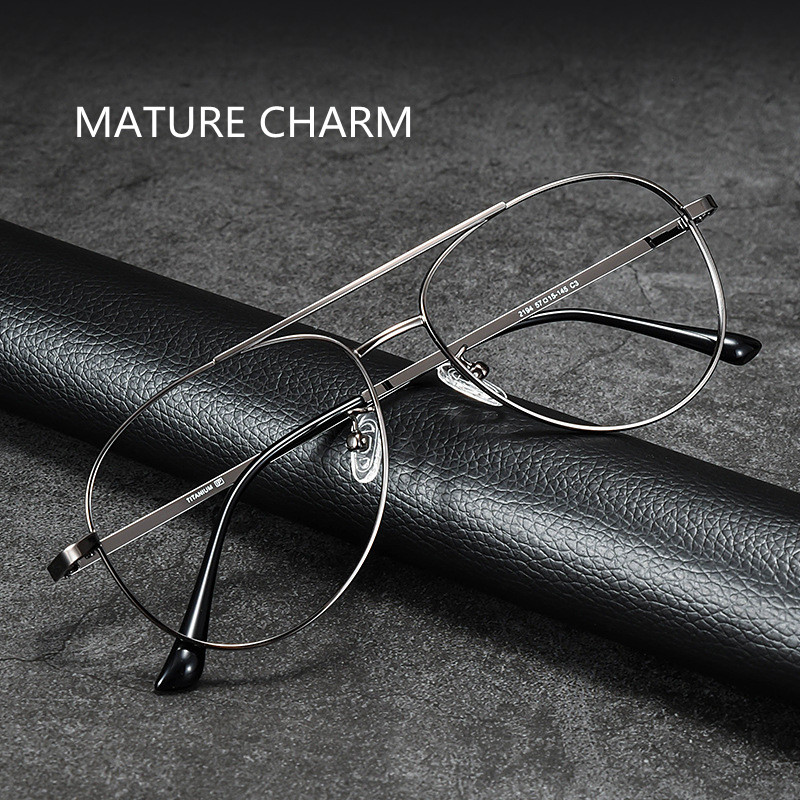 Puur Titanium Super Licht Aviator Bril Frame Grote Mannen Pilot Decoratieve Brillen Recept Bijziendheid Optische Brillen