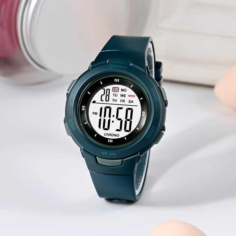 UTHAI CE49 reloj electrónico de moda para estudiantes, luminoso, resistente al agua, correa de PU, Pinhole