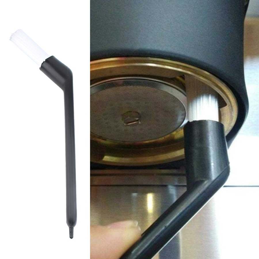 Cepillos para máquina de café, molinillo de nailon, cepillo de limpieza, codo, mango largo, limpiador de cafetera, accesorios para herramientas