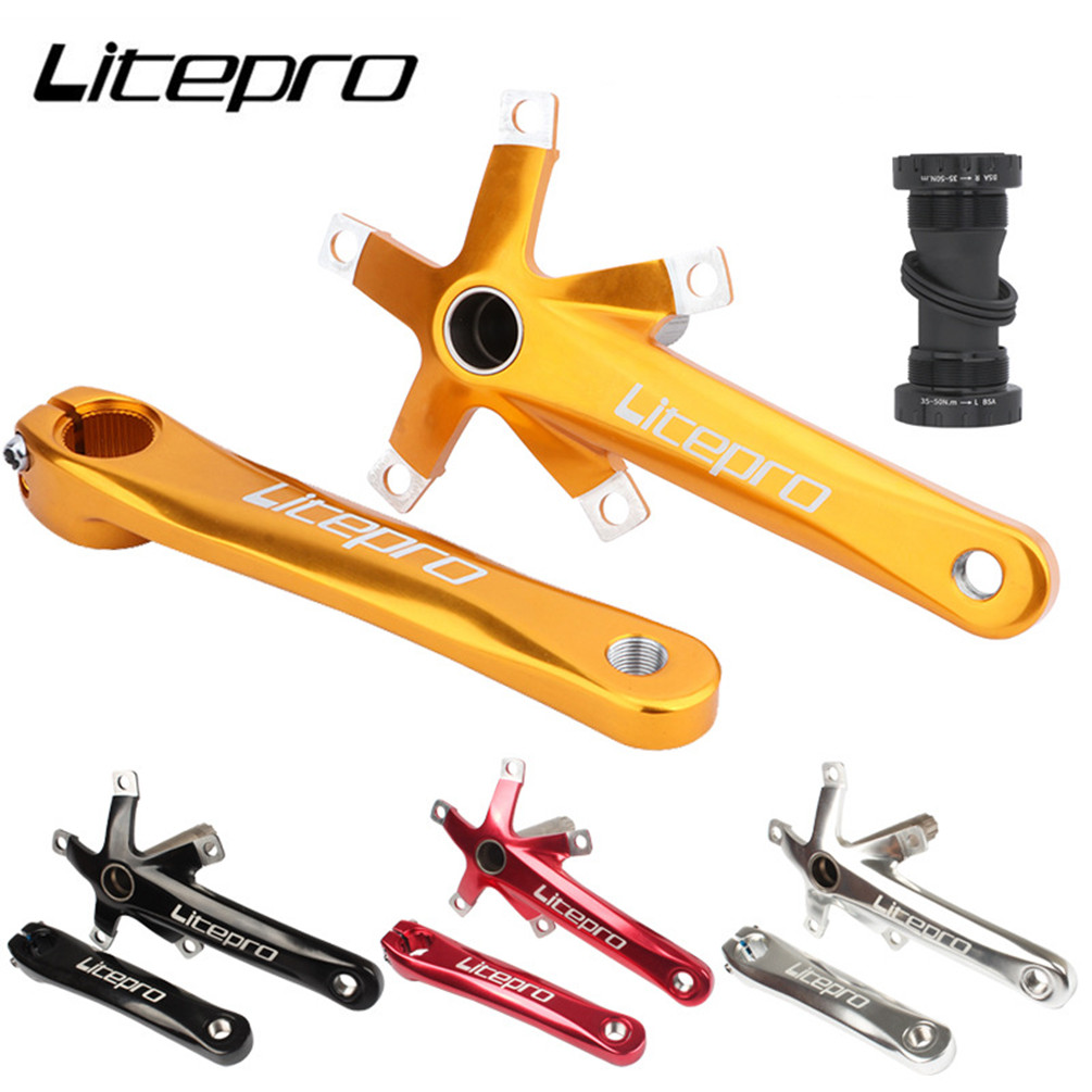 Litepro-Manivelle de vélo pliante en alliage d'aluminium, creux intégralement, pièces de plaque dentée de pédalier, VTT, BCD 170, 130mm
