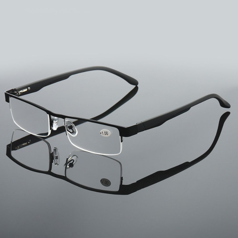 Lunettes de lecture d'affaires en acier inoxydable pour homme, verres optiques pour presbytes + 2021 1.0 1.5 2.0 3 2.5 3.5, nouveauté 4.0