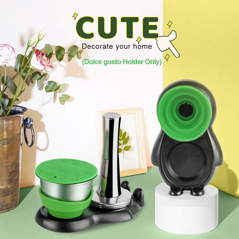 ICafilas Reusable Accessories only  Coffee Capsule Holder Espresso Base Maker Tool without Capsule Tamper & Dolce Gusto Capsule