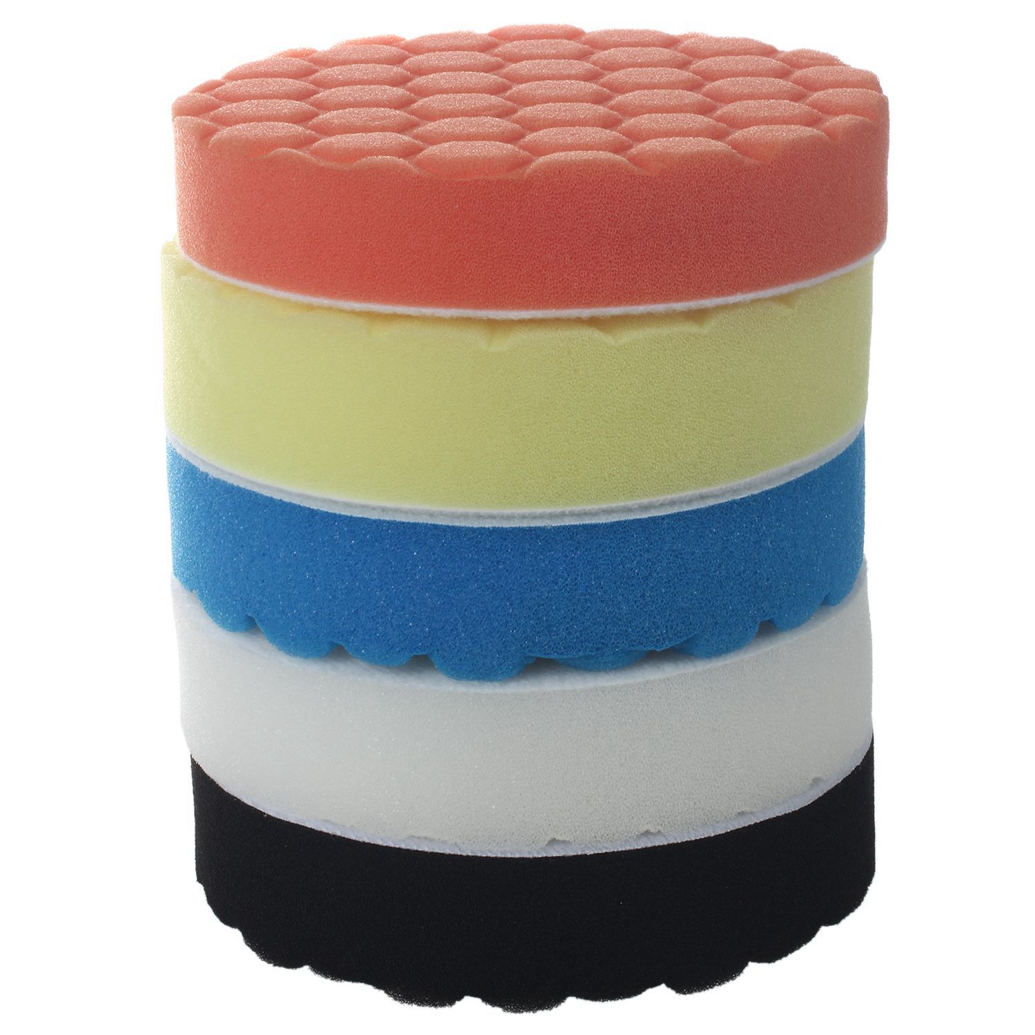 5 Cái 5Inch (125Mm) xi Đánh Bóng Bộ Máy Đánh Bóng Sáp Miếng Lót Đệm Phồng Bộ Cho Xe Máy Đánh Bóng Xốp Trắng Xanh Dương Vàng Đen Cam