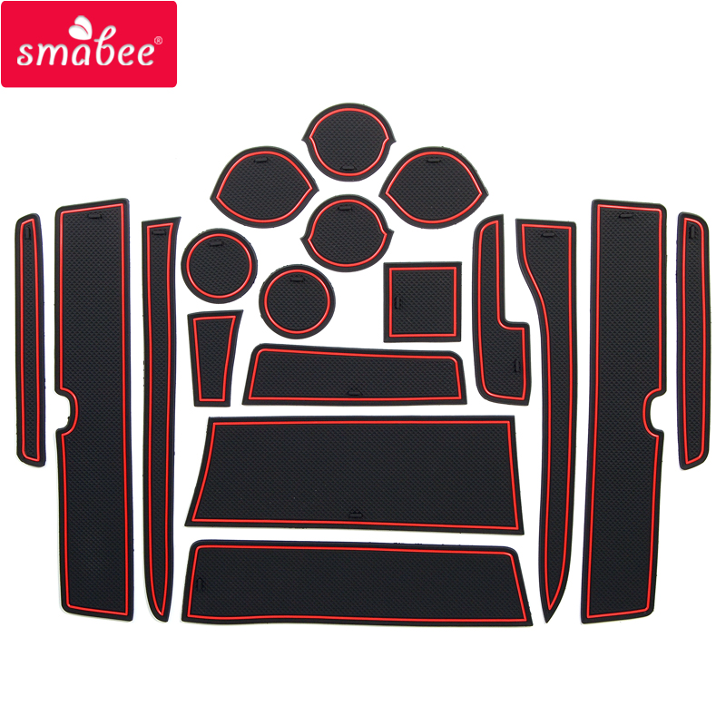smabee Gate Slot Cup Mats For SUZUKI EVERY WAGON DA17W 2015-2018 Interior Accessories Rubber Door Pad Non-Slip Mat Car Sticker