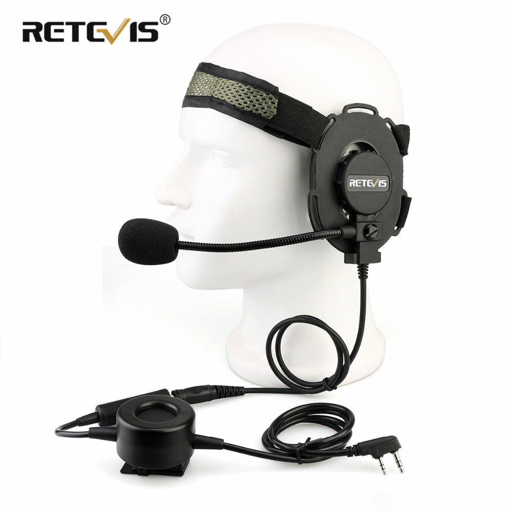 Retevis EH060K Wakie-Talkie auricular táctico militar Airsoft juego Radio micrófono para Baofeng UV-5R UV82 Retevis RT81