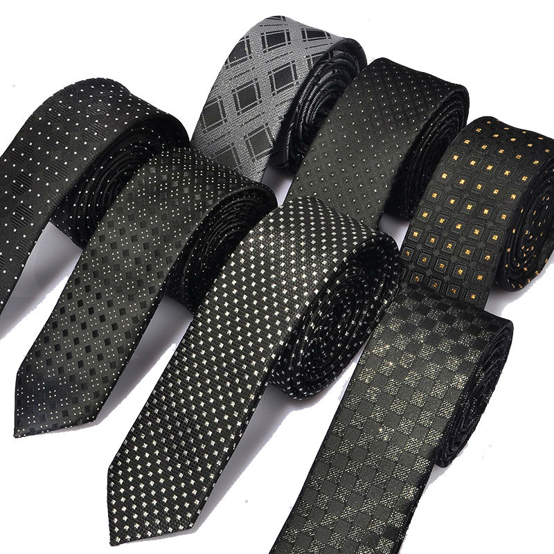 Gravatas de poliéster clássicas masculinas, gravatas finas casuais masculinas, pontos xadrez, gravata com pescoço masculino para casamento, negócios, masculino, moda, novo