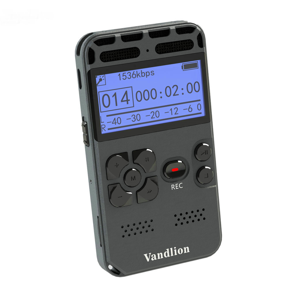 Vandlion-Dictaphone Professionnel V35, Enregistreur Audio Numérique à Security ation Vocale, 16 Go, Statique, Longue Durée de Vie de la Batterie, Lecteur de Musique MP3
