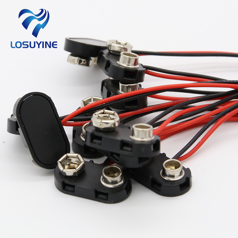 10 Uds. Soporte para cables de plomo con clip para conector a presión de batería de 9V