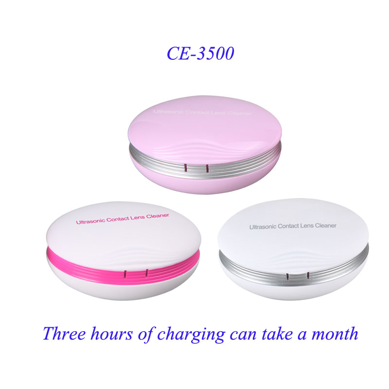Mini Kính Thấu Kính Hộp Tự Động Siêu Âm Bụi CE-3500 1800Ma Pin Với Dây USB Dành Cho Răng Niềng Ortho-K Ok Ống Kính nhà Máy Pric