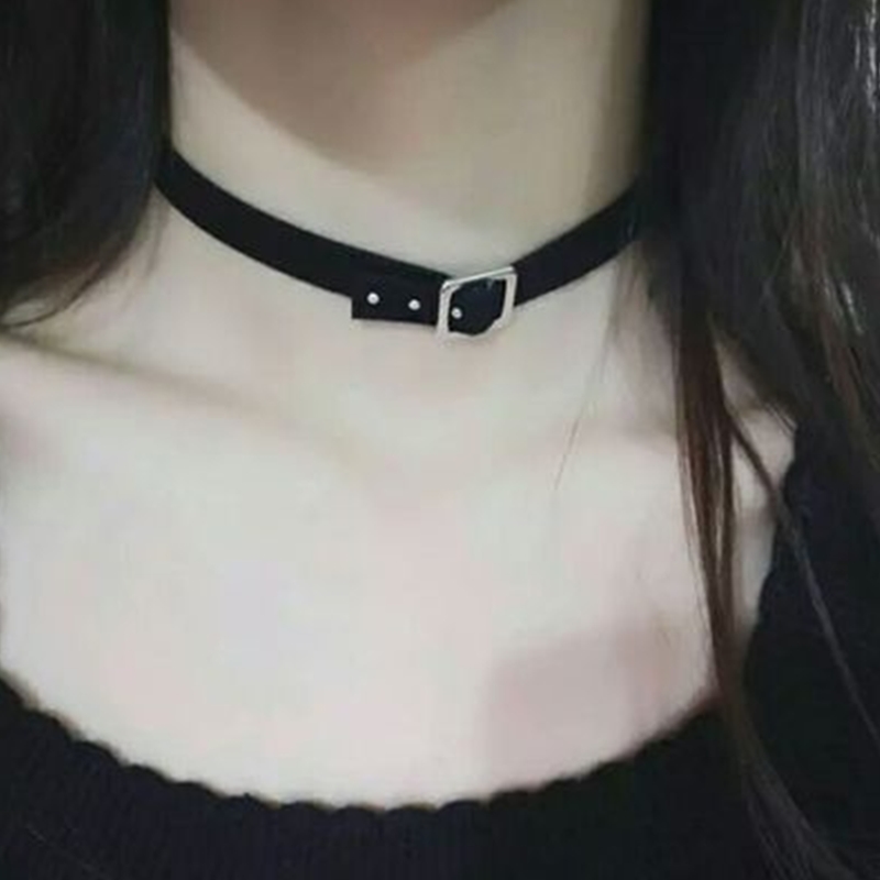 Chocker Gothic Phong Cách Punk Đen Giả Da Vòng Cổ Choker Nữ Phi Hành Đoàn Cổ Dây Chuyền Nữ Trang Sức Dự Tiệc Tiệc Quà Trượng