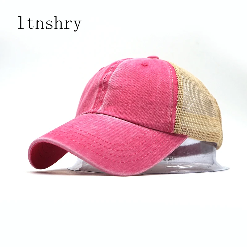 Letnia czapka bejsbolówka Trucker czapki z siatki mężczyźni tata kapelusz kobiety lato sport Casual wentylować kapelusz Denim Bone Unisex czapka z siateczką