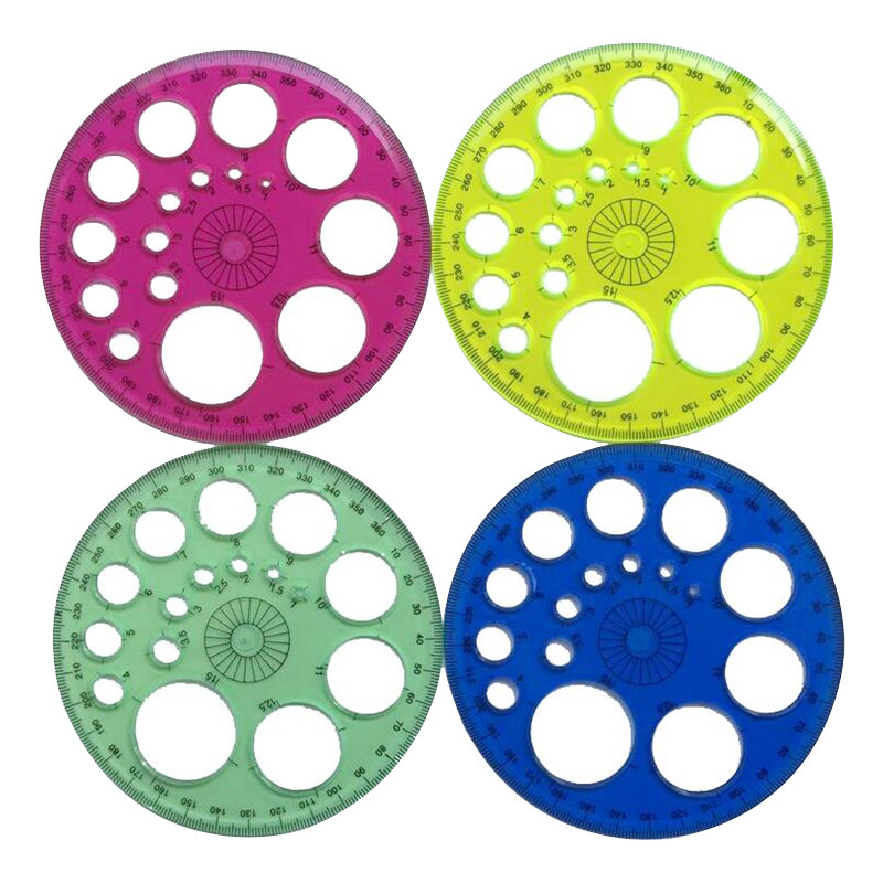 1 peça diâmetro do pé 11.5cm 360 graus circular azul vermelho verde amarelo opcional régua de retalhos de alta qualidade de quatro cores atacado