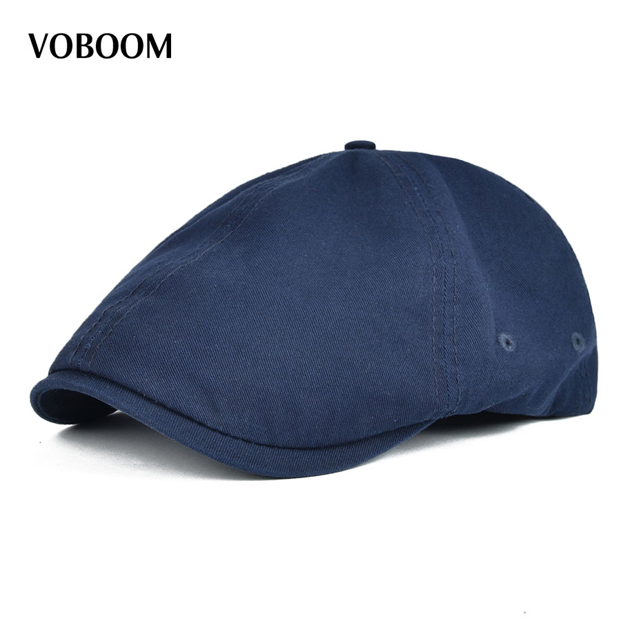 Gorra Plana de Algodón Voboom para Verano, Gorra Estilo Ivy para Hombre y Mujer, Diseño Clásico, Transpirable, Color Sólido, Boina Casual