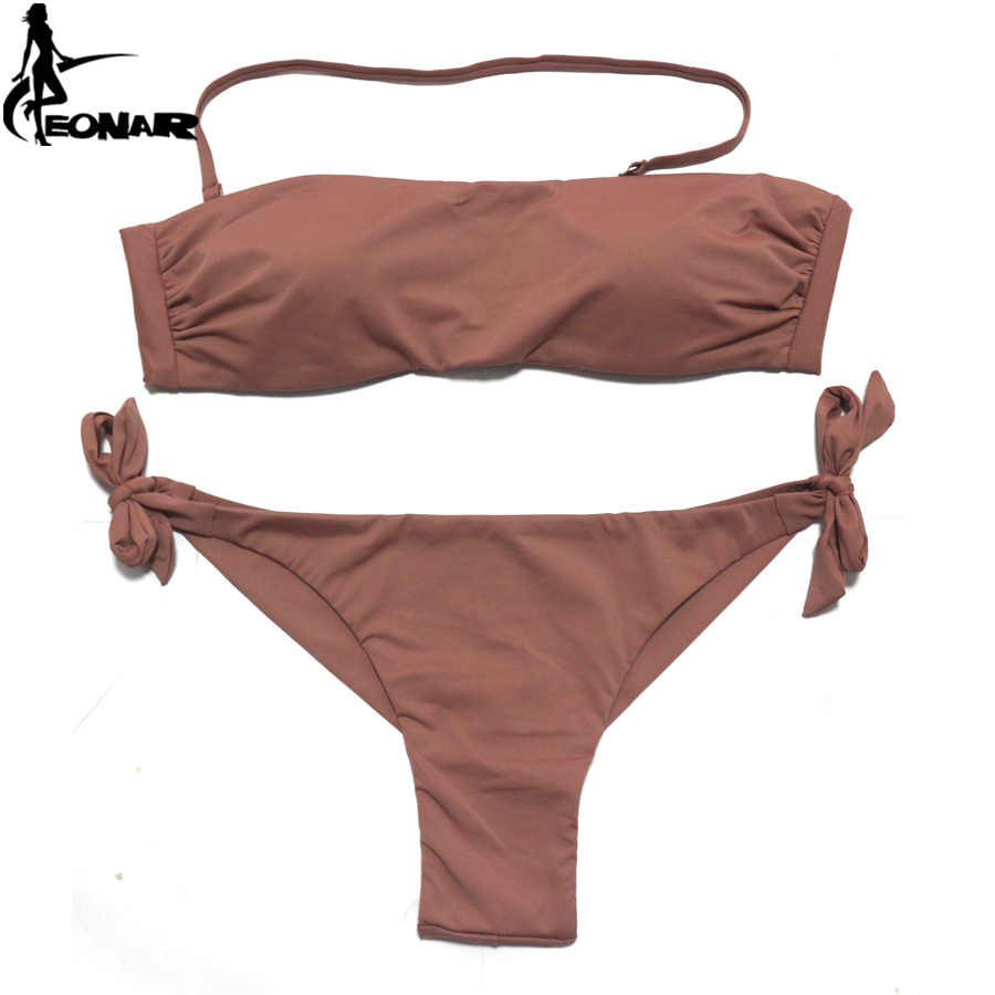 EONAR-Maillot de bain coupe brésilienne pour femme, bikini solide, ensemble de deux pièces, soutien-gorge push-up, vêtements de sport et de plage, 2025