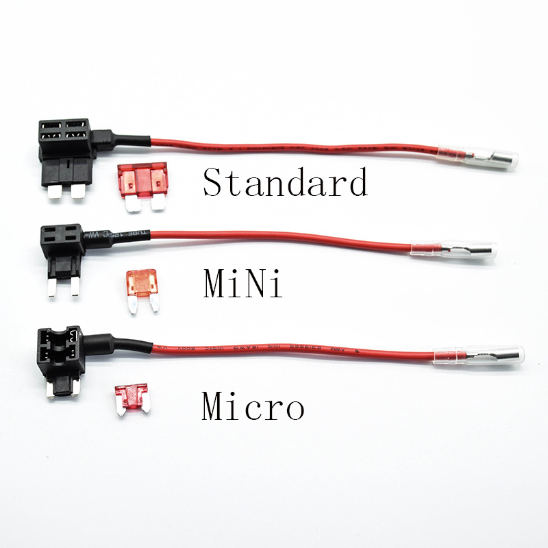 2Pcs  Car Fuse Holder  12V Micro/Mini/Standard Size Add-a-circuit Piggy Back Fuse TAP Adapter with 10A  ATM Blade Fuse