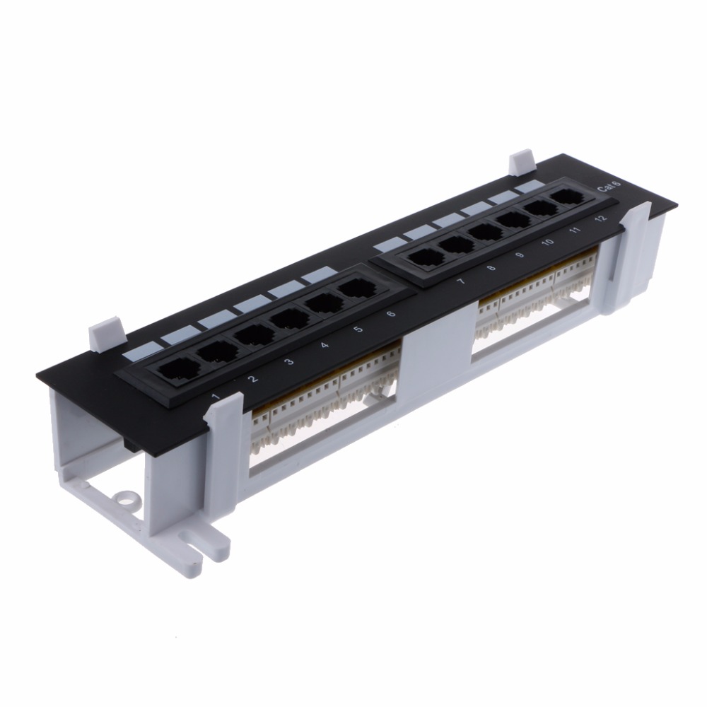 Сетевой адаптер с 12 портами Ethernet LAN, патч-панель CAT6 RJ45, сетевое настенное крепление, кронштейн, сетевые инструменты