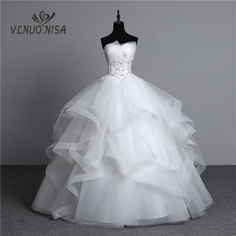 Mode Klassiker echte Foto Applikationen Vintage weiße Perlen Brautkleider Vestidos de Noiva Brautkleid plus Größe träger los