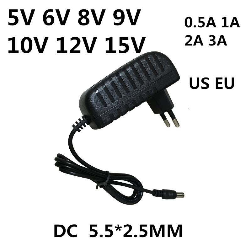 AC 110-240V a DC 5V 6V 8V 9V 10V 12V 15V 0,5 1A 2A 3A adaptador de corriente Universal adaptador de cargador EU US para tiras de luz LED