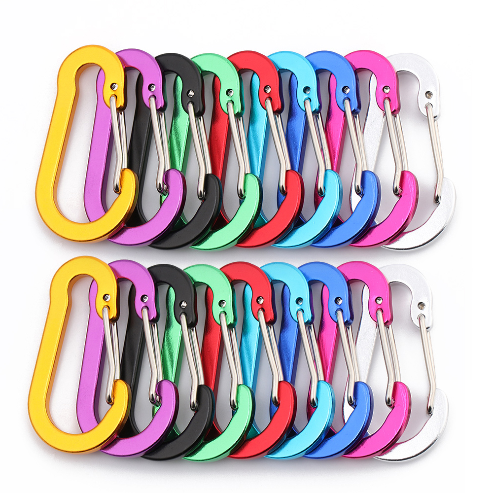 5PC Hợp Kim Nhôm Móc Neo Ngoài Trời Ba Lô Cắm Trại Leo Núi Booms Lưỡi Câu Móc Khóa Móc Khóa Tích Tắc Dụng Cụ Kẹp