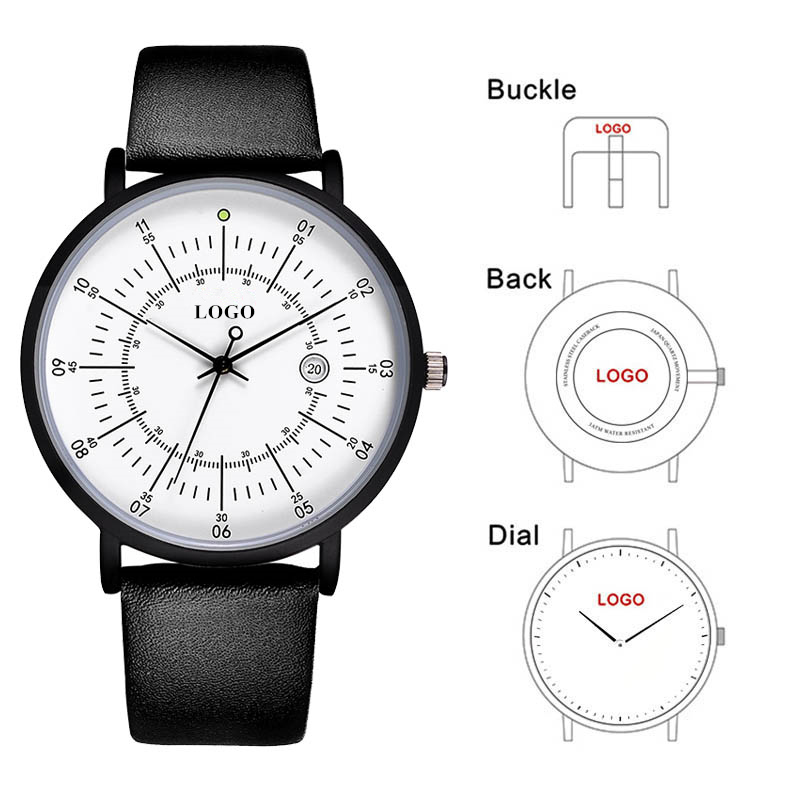 CL019 OEM Faça sua marca relógio de pulso logotipo personalizado marca própria relógio masculino personalizado caixa traseira de aço inoxidável relógios personalizados