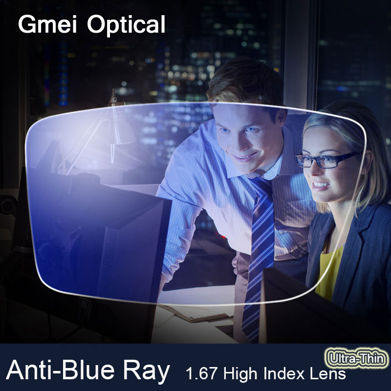 Lentille anti-rayons bleus 1.67, indice élevé, ultra-mince, myopie, contrevenants, lentilles optiques, lunettes pour la protection des yeux, lunettes de lecture