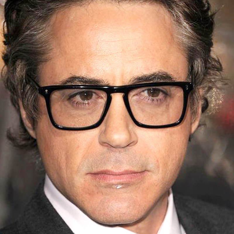 Iron Man Brillengestell, rechteckig, quadratisch, Acetat-Rahmen für Herren, schwarzes Brillengestell, Robert Downey Jr. Brillen