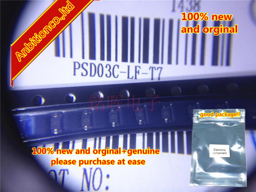 10-20pcs 100% new and orginal PSD03C-LF-T7 PSD03C SOD323silk-screen G STANDARD CAPACITANCE TVS ARRAY in stock