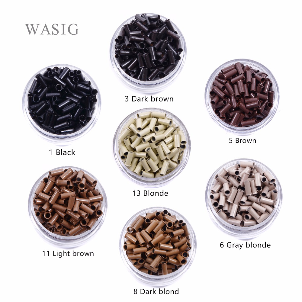 2.8Mm * 2.3Mm * 7Mm Ống Đồng Micro Nhẫn/Liên Kết/Hạt/Ống Tóc dụng Cụ 1000 Cái/lốc 7 Màu Tùy Chọn
