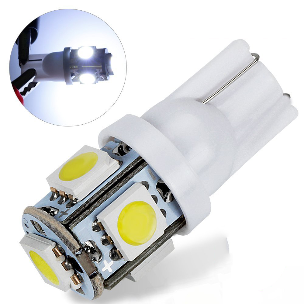 YSY Большая Акция T10 W5W 168 194 Светодиодный Свет Янтарный Белый 5050 SMD 5 Светодиодный Автомобильный Боковой Клиновой Задний Фонарь Лампа Фара DC12V