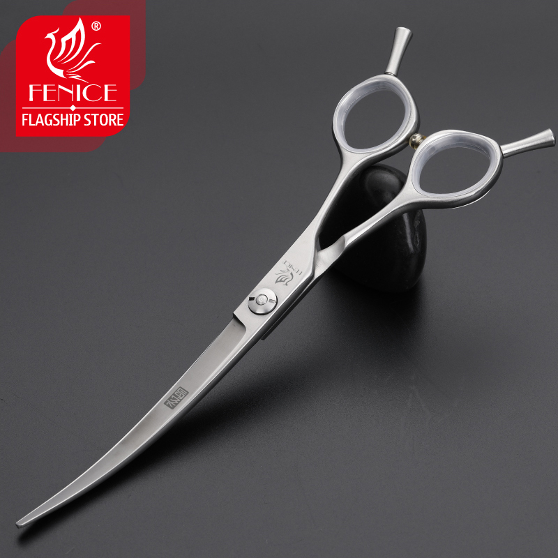 Японские Ножницы для собак Fenice из нержавеющей стали 6,75 дюйма, профессиональные ножницы для груминга домашних животных, изогнутые ножницы, ножницы для стрижки волос