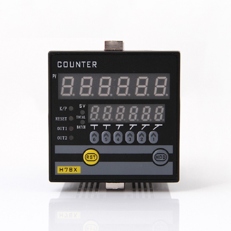 Berkualitas Tinggi H7JC2-6E2R Tampilan Digital Elektronik Multifungsi Counter Meter dengan Dua Set Relay Output