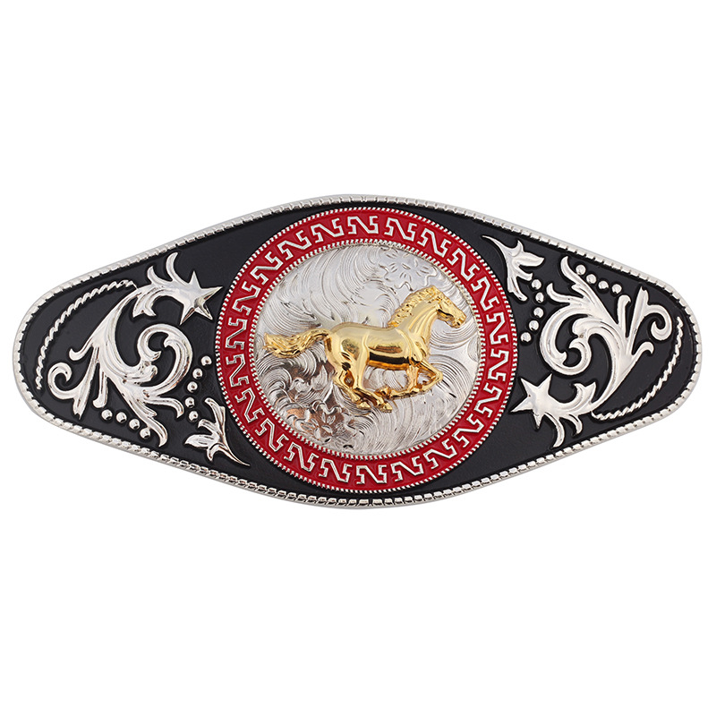 Hebilla de cinturón de caballo dorado hebilla de cinturón grande hebilla de vaquero lisa